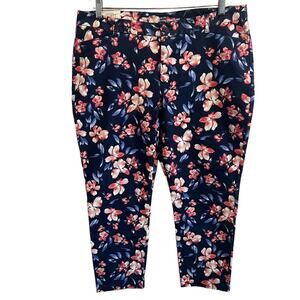 NWT Gap 16 The Slim City Khaki Floral Ankle Pants Pockets